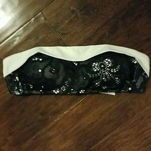 Lauren Ralph Lauren strapless top NWOT lace‎ overlay swim